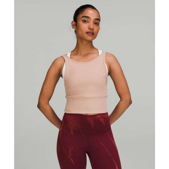 Lululemon Power Pivot Ribbed Luxtreme Tank Top In Pink Clay 0 - Picture 1 of 7